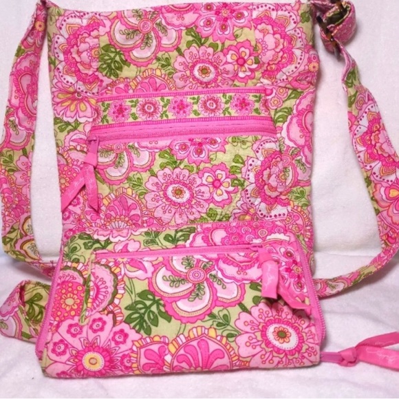 Vera Bradley Handbags - Authentic Vera Bradley "Petal Pink"
Crossbody and Wallet Set Preowned